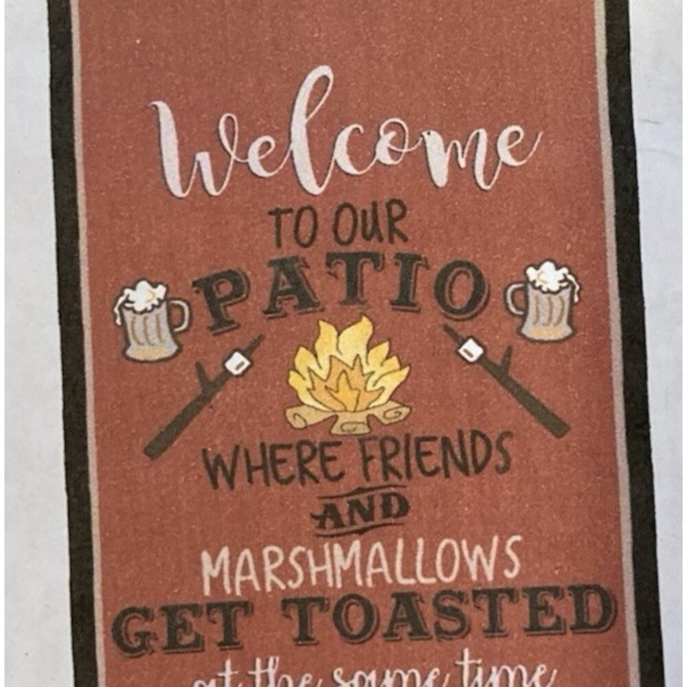 Welcome Fall House Flag Marshmallow Roasting Smores Bonfire Outdoor Home Decor